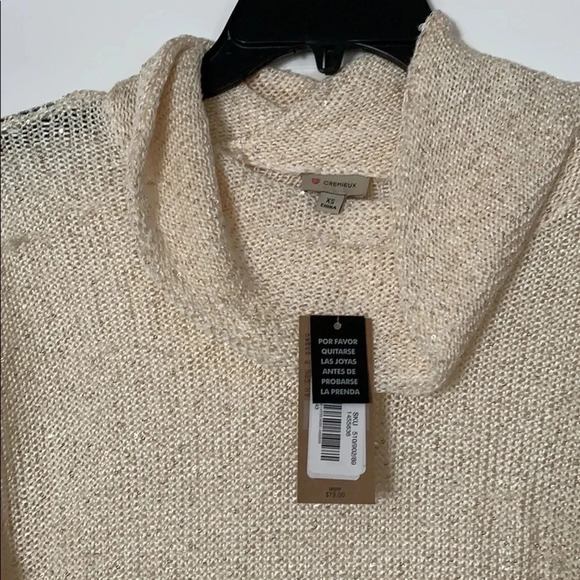 Cremieux Sequin Cow Neck Sweater PullOver XS NWT - Picture 2 of 9